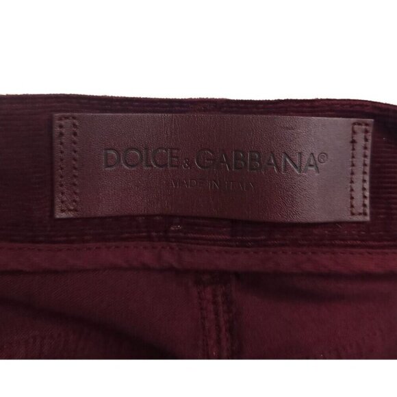 Dolce & Gabbana 14 Stretch Corduroy Trousers Size 46 US 30 S Mens Burgundy $725 - Picture 10 of 13